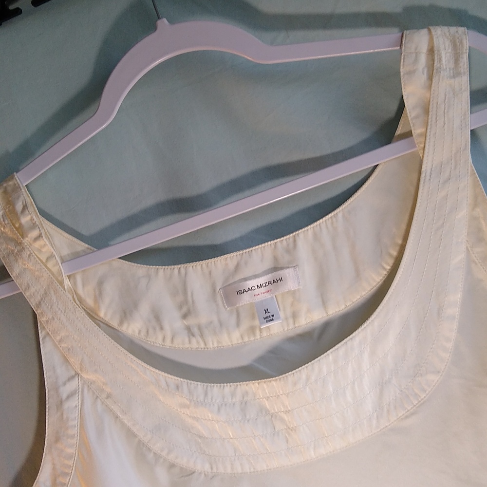 Isaac Mizrahi XL Cream Satin-Like Camisole